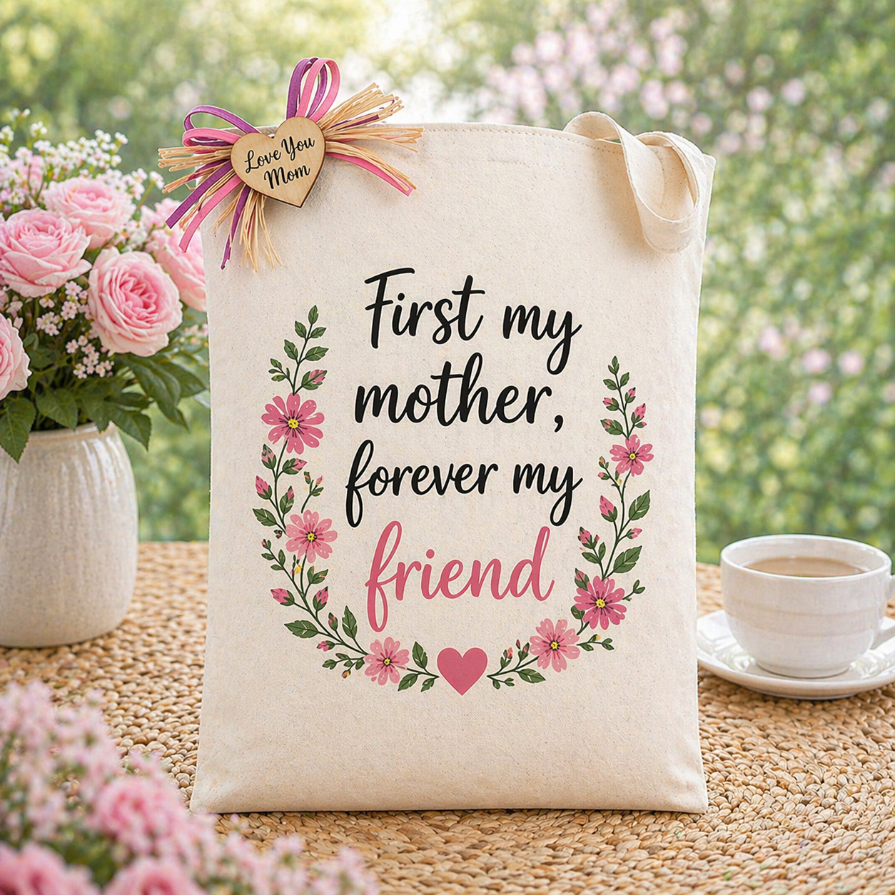"First My Mother, Forever My Friend" Tote Bag