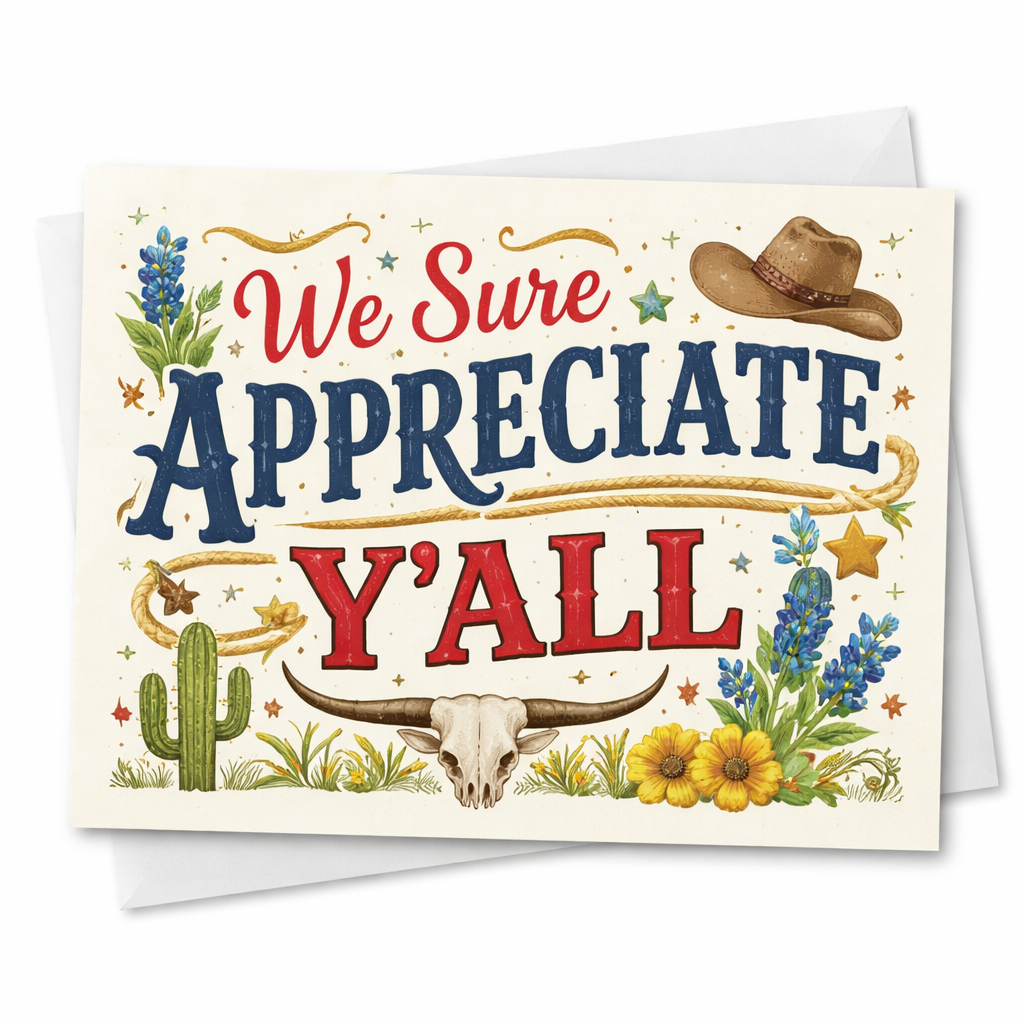 Thank Y'all Greeting Card