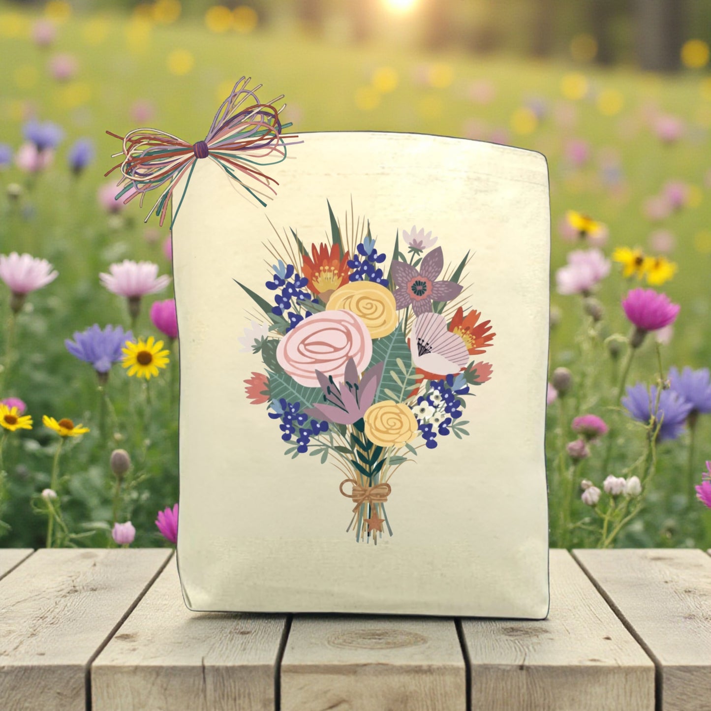 Create Your Own Texas Wildflower Bouquet Gift Tote