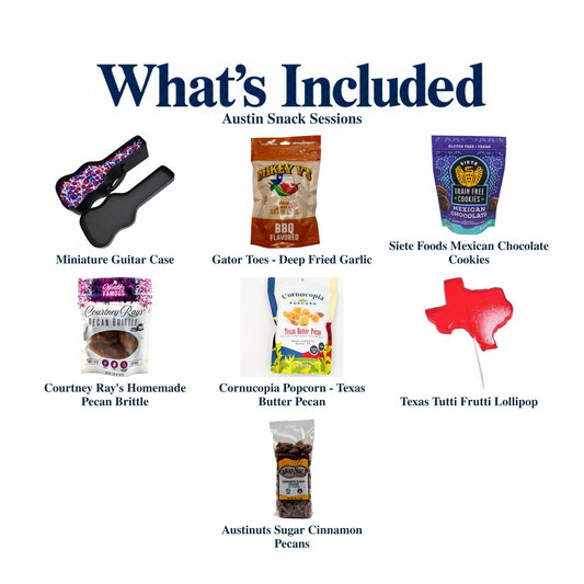 What's included in Austin Snack Sessions: each included item individually labeled.