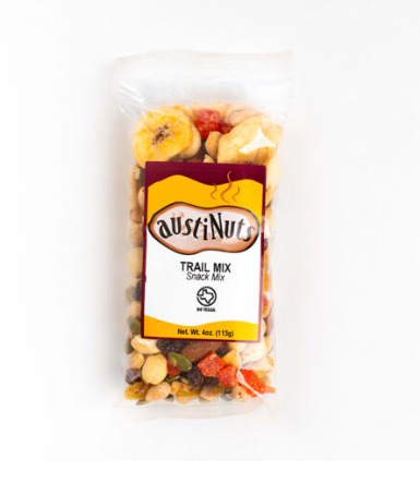 a package of austinuts trail mix
