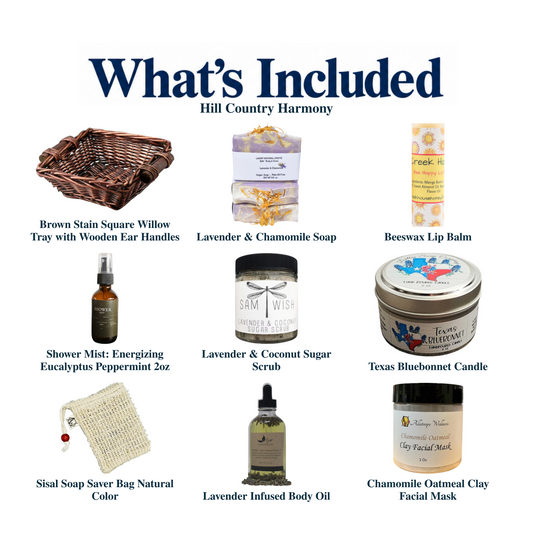 What's included in Hill Country Harmony: each included item individually labeled.