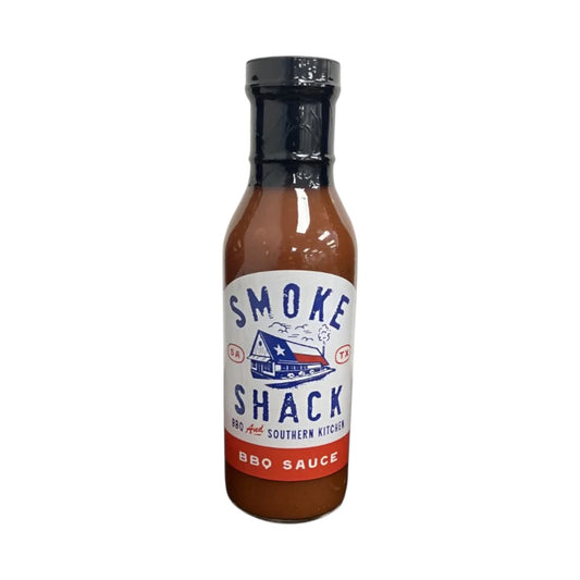 Bottle of Smoke Shack BBQ sauce with Texas-themed label