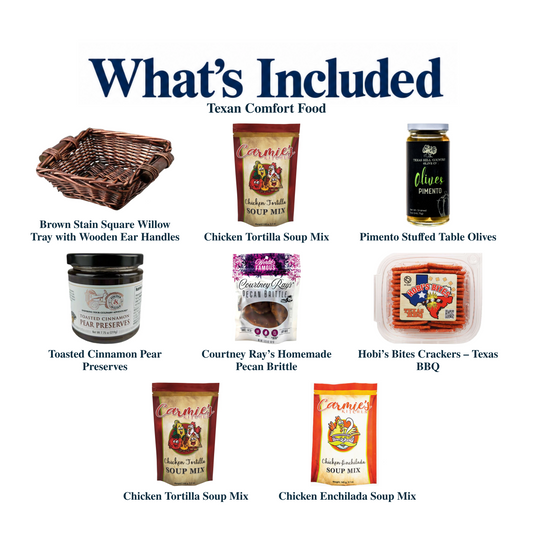 What's included in Texan Comfort Food: each included item individually labeled.