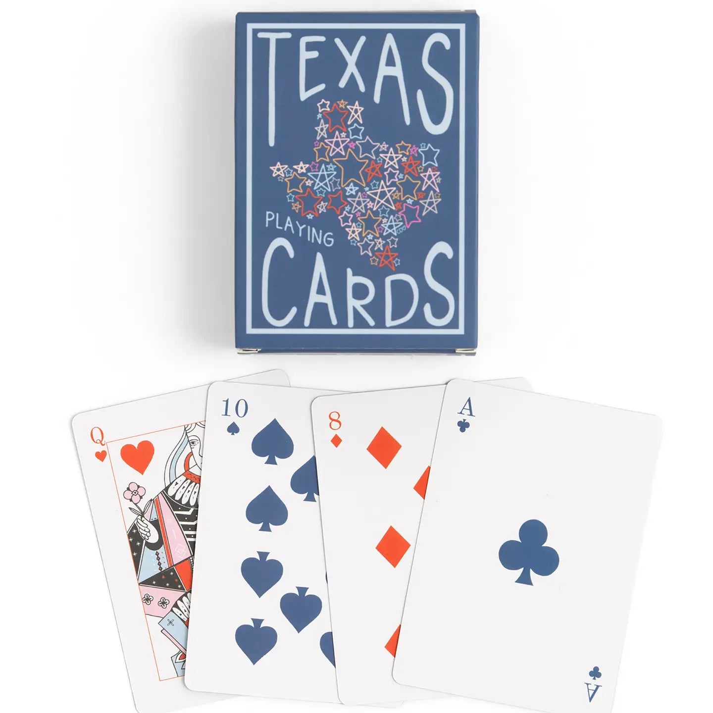 Texas Western Stars deck of playing cards with star-themed western design displayed on the Texas Gift Baskets storefront