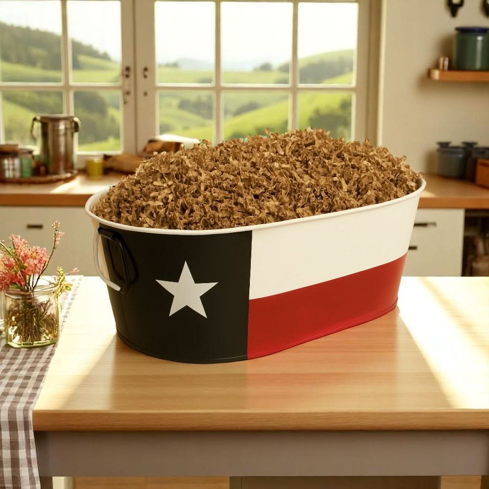 Texas Flag Tin Basket