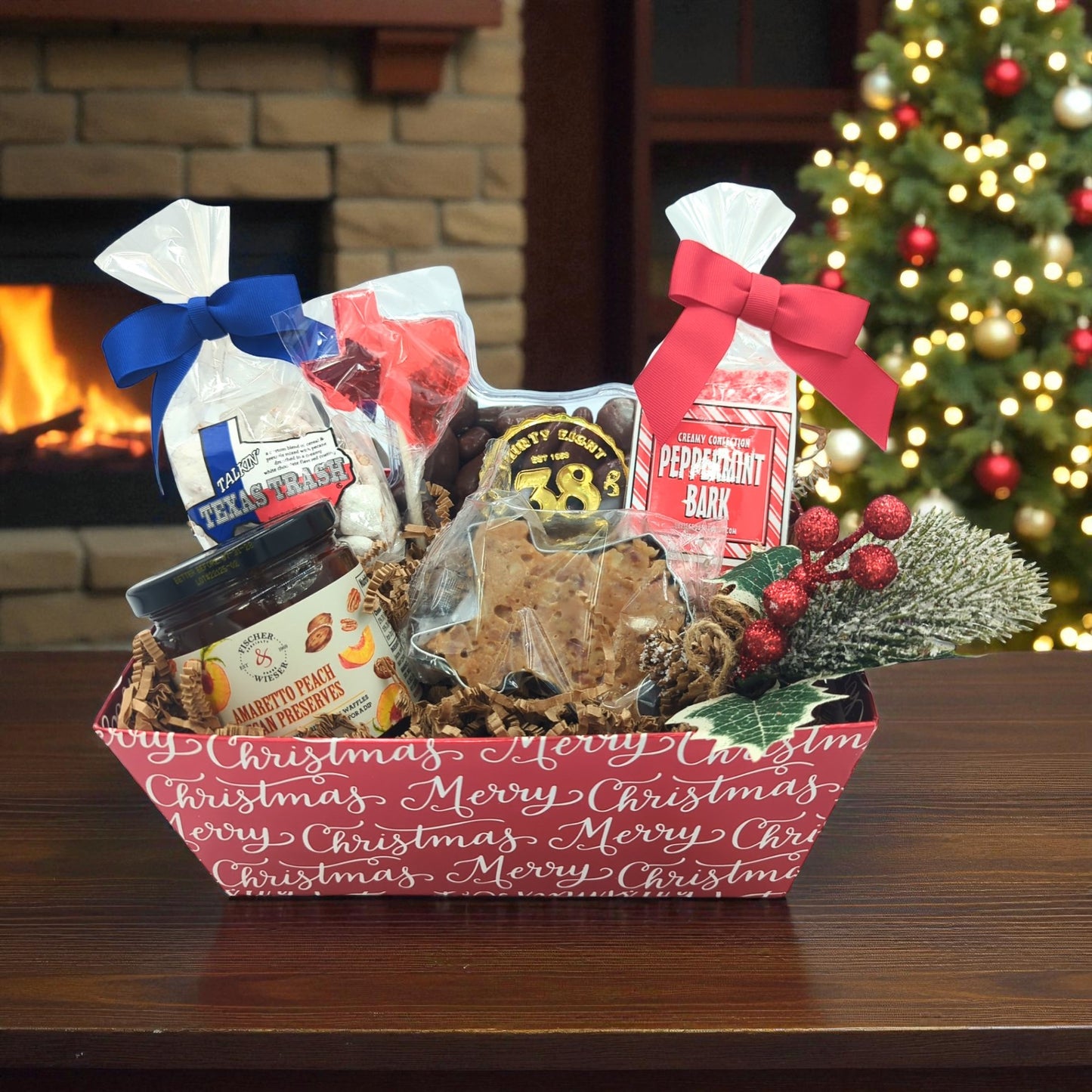 Texas Merry & Bright Christmas Basket - FREE US MAINLAND SHIPPING