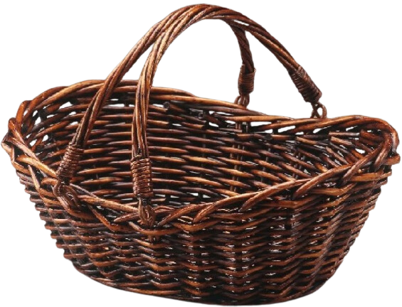 Brown Willow Basket 17" w/Double Drop Handles