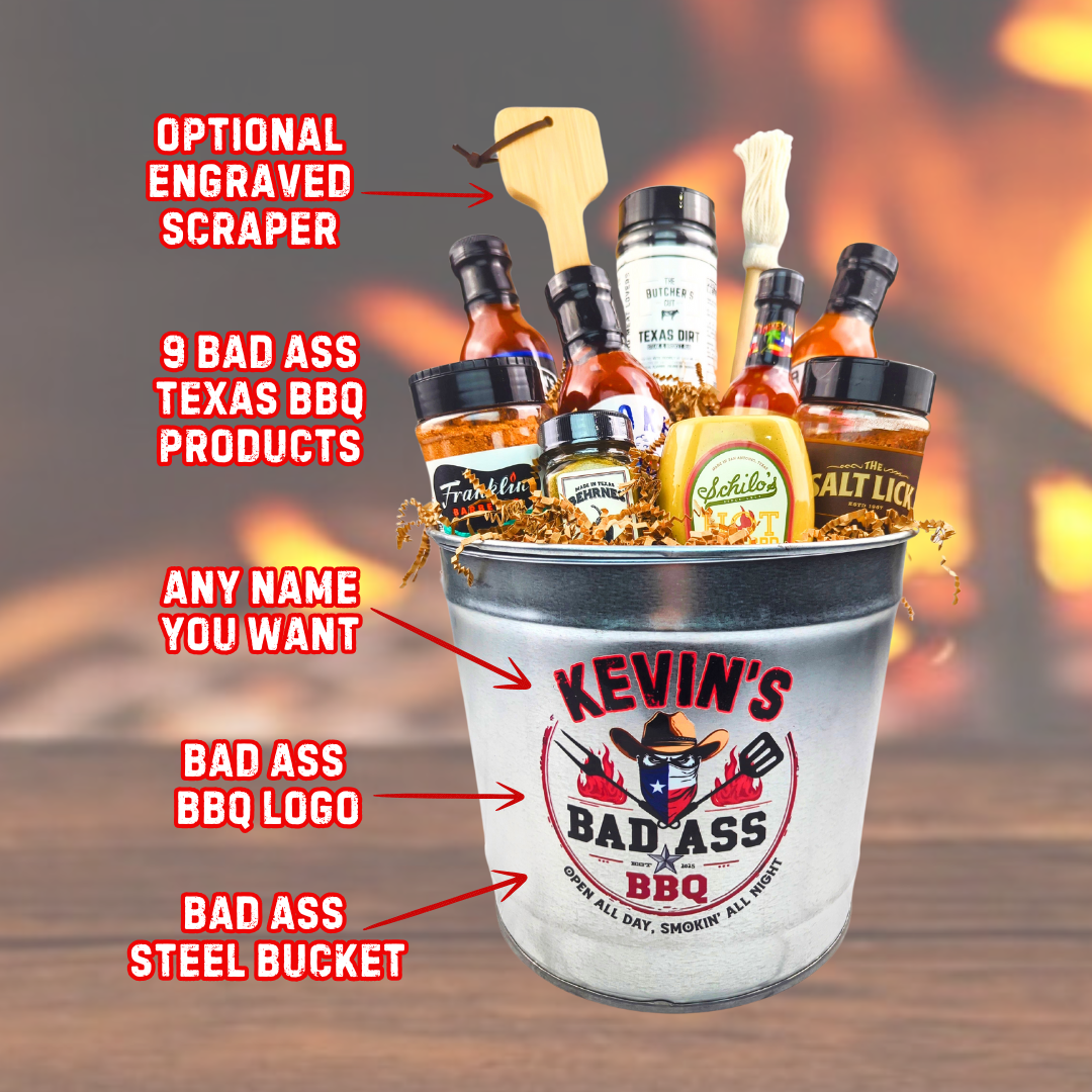 The BAD ASS Personalized Texas BBQ Bucket