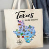Texas State Map Souvenir Canvas Tote