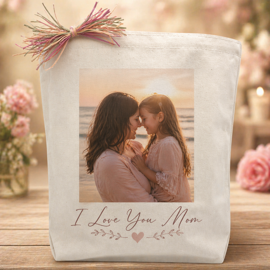 Create Your Own "I Love You Mom" Custom Photo Tote
