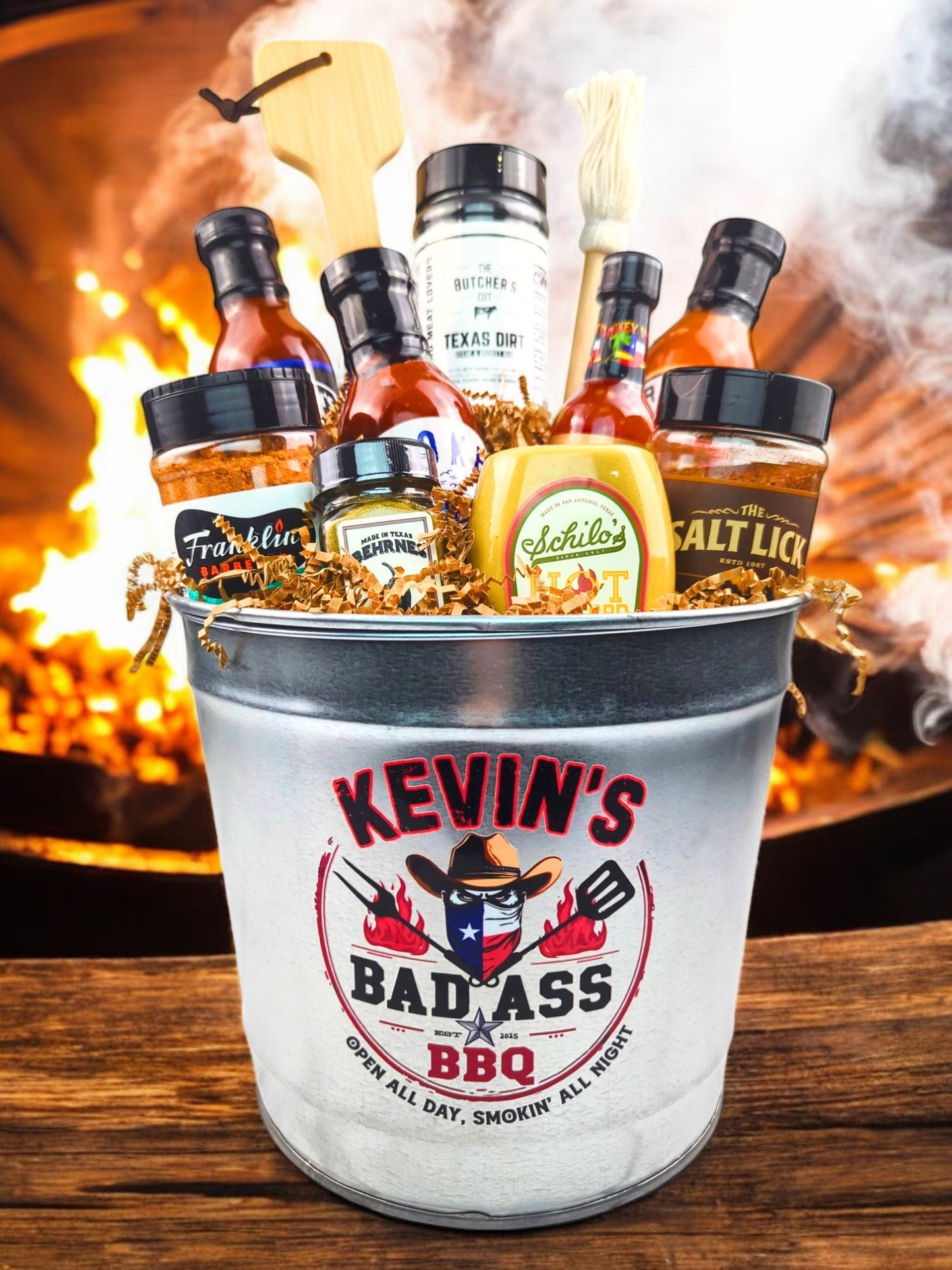 The BAD ASS Personalized Texas BBQ Bucket