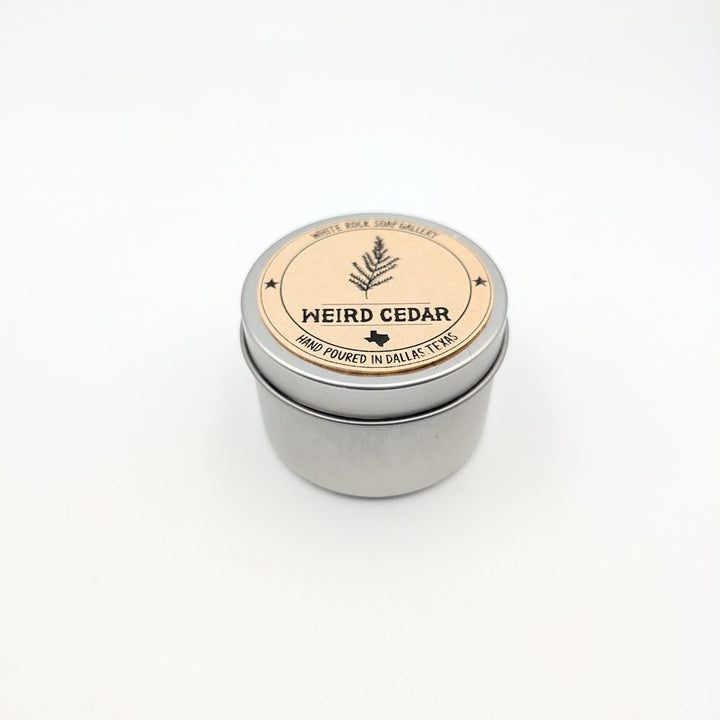 Soy Wax Candle - Texas 4 oz Tin - Weird Cedar