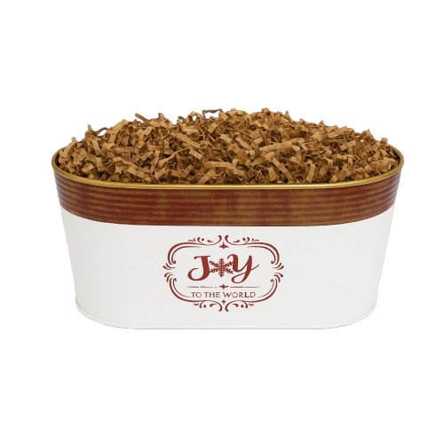 Joy to the World Holiday Gift Basket with festive seasonal styling, featuring holiday treats and joyful accents for thoughtful seasonal gifting.