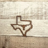 Texas Outline with Longhorn State Rustic Metal Magnet