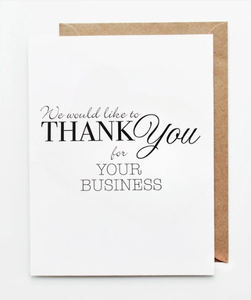 Thankyou for your Business