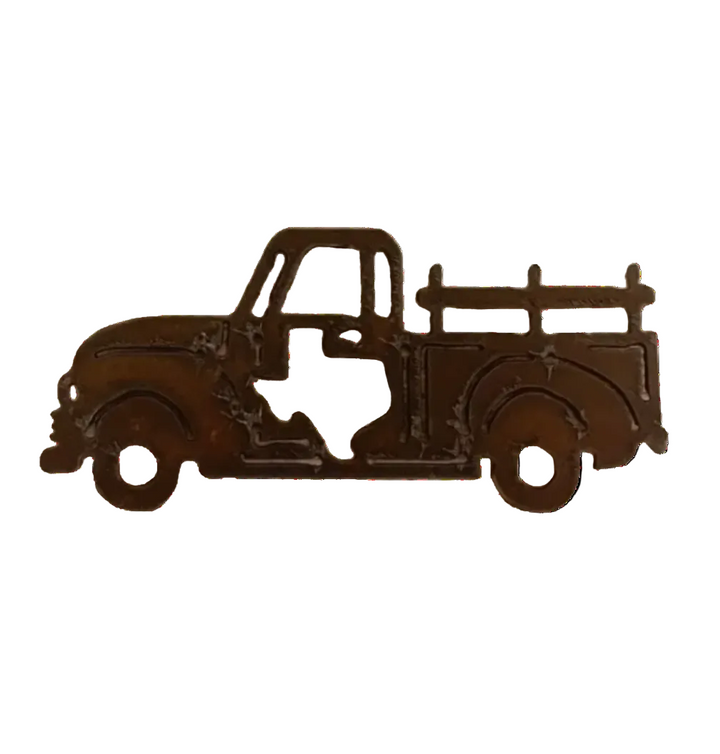 Vintage Pickup Truck with Texas Lonestar State Cutout Magnet