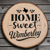 OPTIONAL Home Sweet Wimberley Wood Slice Coaster