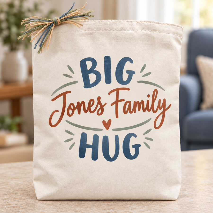 Create Your Own Big Custom Hug Gift Tote — Cozy Embrace Edition