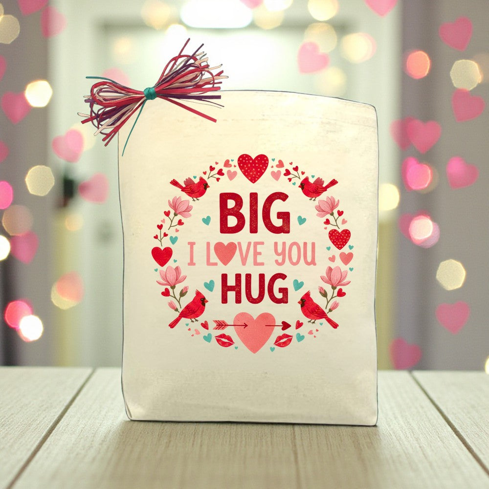 Create Your Own Big I Love You Hug Gift Tote