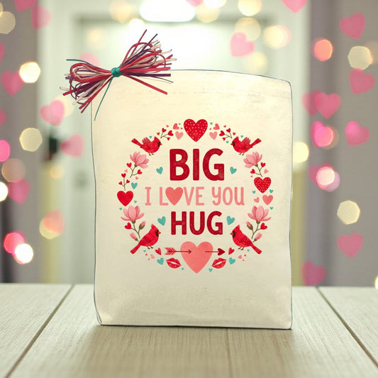 Create Your Own Big I Love You Hug Gift Tote