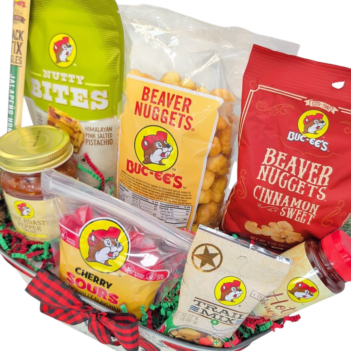 Close-up of the eight Buc-ee’s favorites included in Merry Texmas Treats