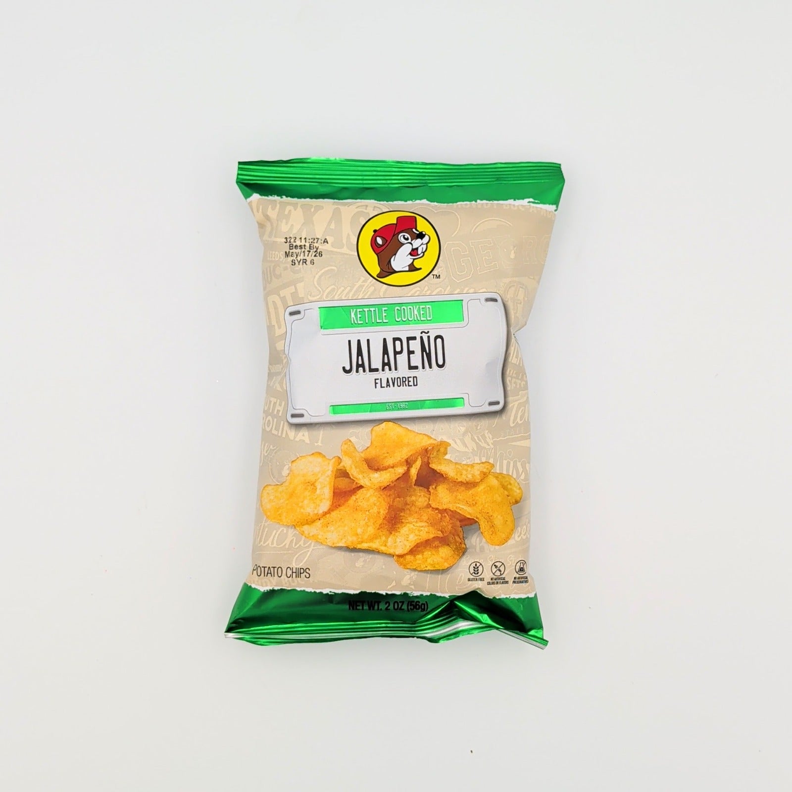 Buc-ee’s jalapeño kettle chips packaged as a spicy Texas snack gift from Texas Gift Baskets storefront