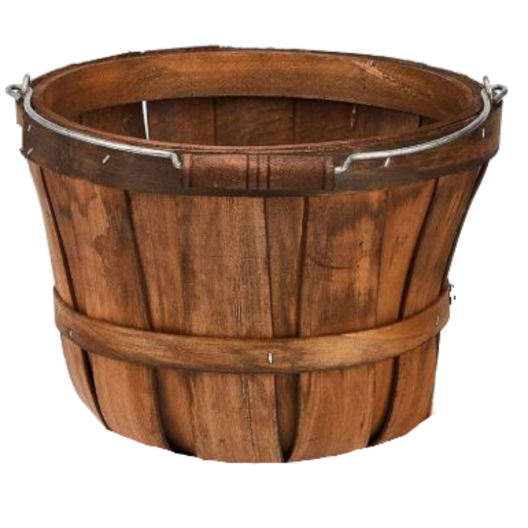 Round Wooden Bushel Basket