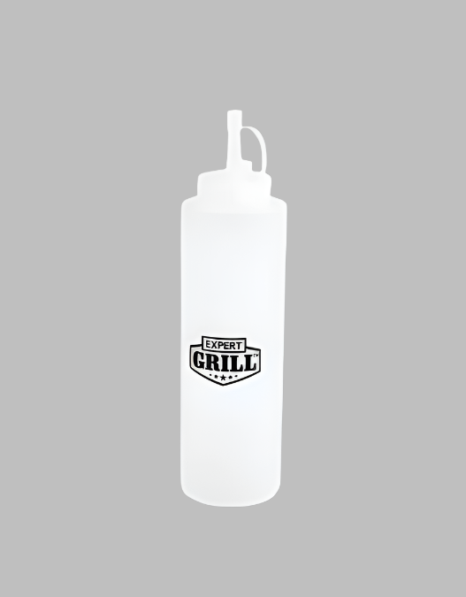 a condiment or oil bottle that says "expert grill" on it 