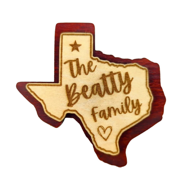 *Free With Gift!* Custom Engraved Texas Magnet w/Family Name