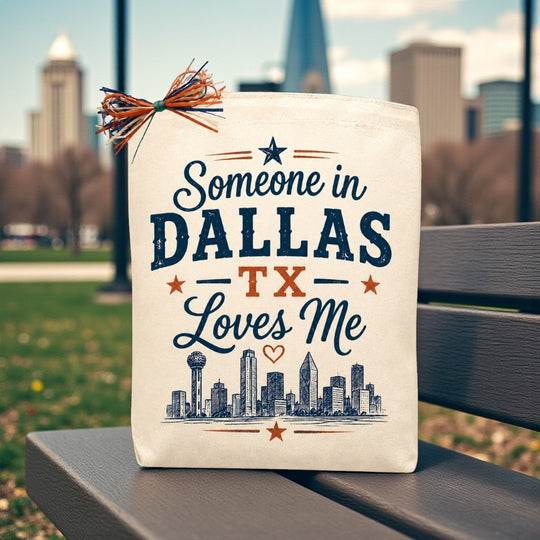 Create Your Own Someone in Dallas TX Loves Me Gift Tote