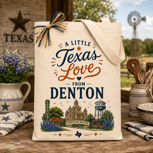 A Little Texas Love from Denton canvas gift tote