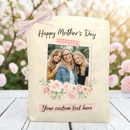 Create Your Own Floral Happy Mother’s Day Photo Tote