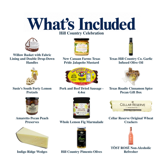 What's included in Hill Country Celebration: each included item individually labeled.