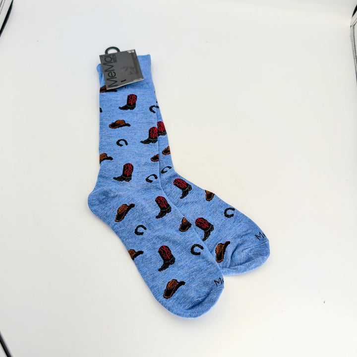 Cowboy Bamboo Blend Men's Crew Socks - Denim Heather