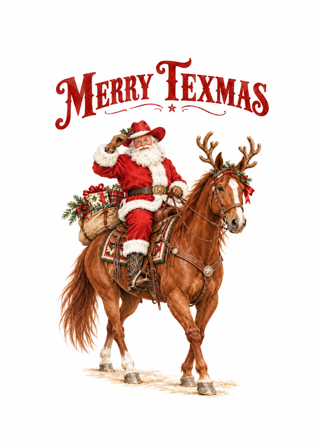 Merry Texmas — Cowboy Santa Greeting Card