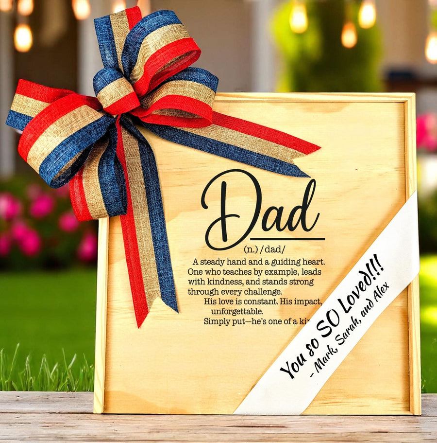 Create Your Own Definition of Dad Engraved Wood Gift Box