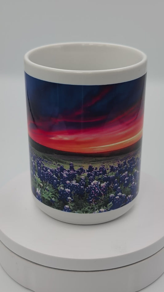 Texas Bluebonnet Sunset Photo Mug