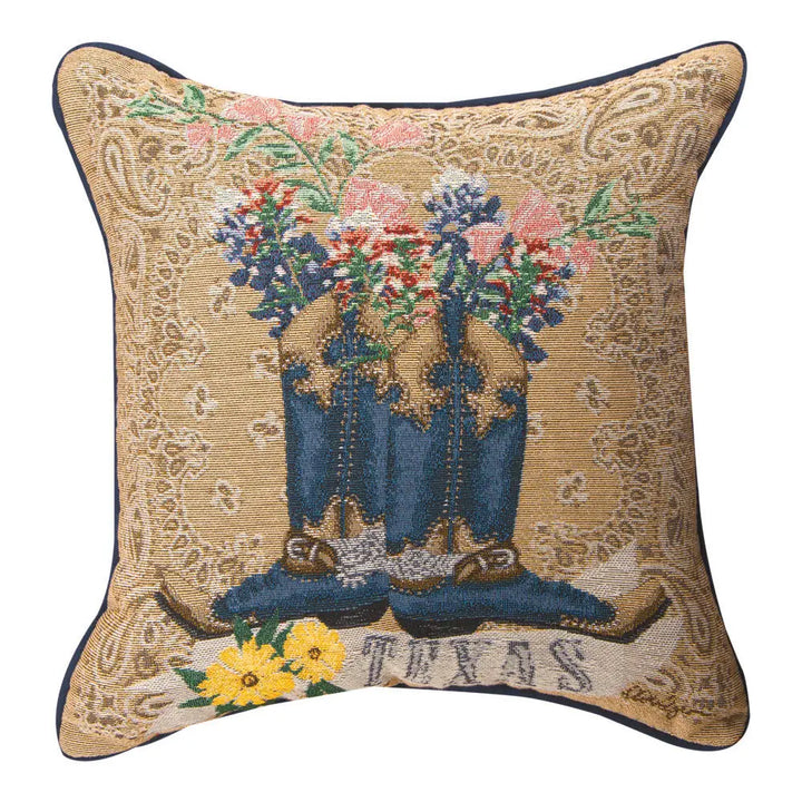 Texas Blue Bonnets -Los-17x17 Tapestry Pillow