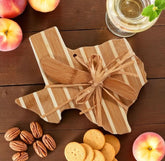 Texas-shaped bamboo cheese board