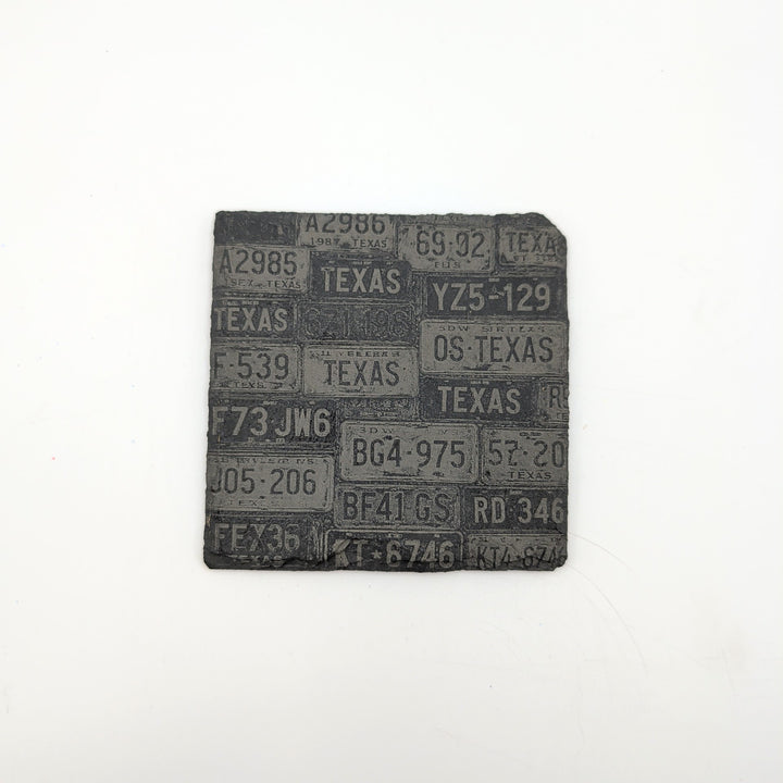 Texas Plate Collage Slate Coaster