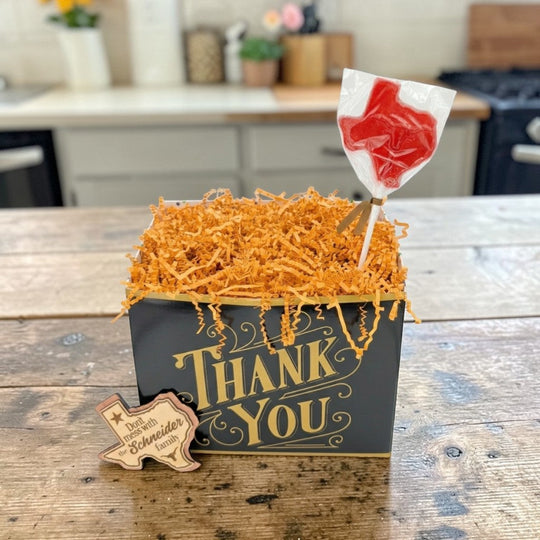 Create Your Own Big Texan Thank You Gift Basket Box