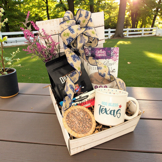 The Lone Star Legacy Box featuring a curated selection of Texas-inspired items, showcased for the Texas Gift Baskets storefront