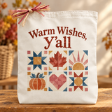 Warm Wishes, Y'all Fall Canvas Tote Bag