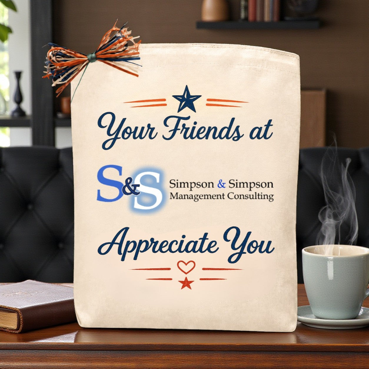 Create Your Own “Your Friends at (YOUR LOGO) Appreciate You” Corporate Gift Tote